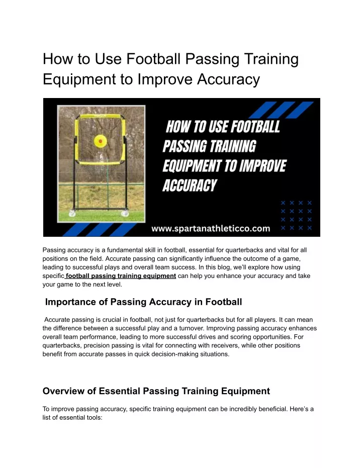 how to use football passing training equipment