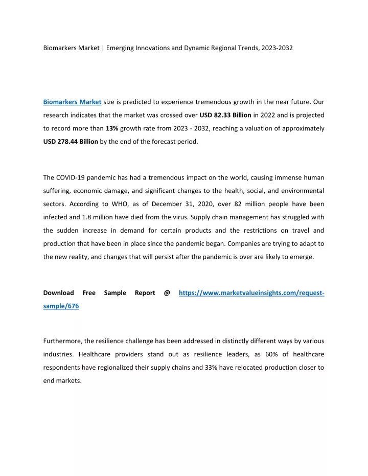 biomarkers market emerging innovations