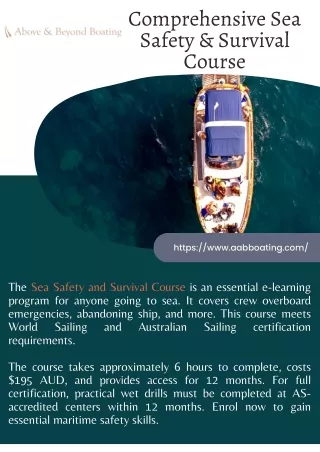 Comprehensive Sea Safety & Survival Course