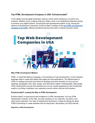 Top HTML Development Company in USA_ EchoInnovateIT