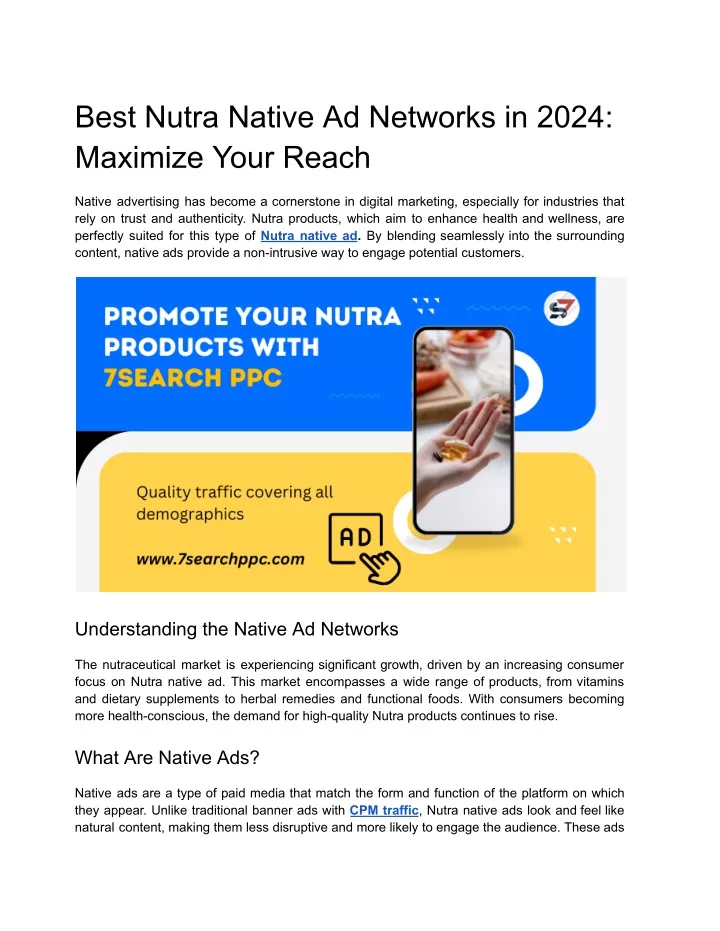 best nutra native ad networks in 2024 maximize