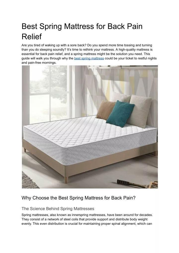 best spring mattress for back pain relief