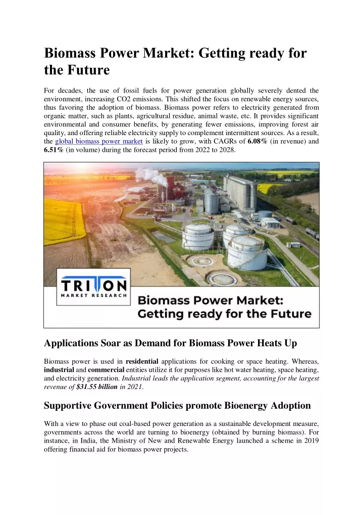 biomass power market getting ready for the future