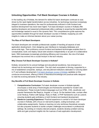 unlocking opportunities full stack developer