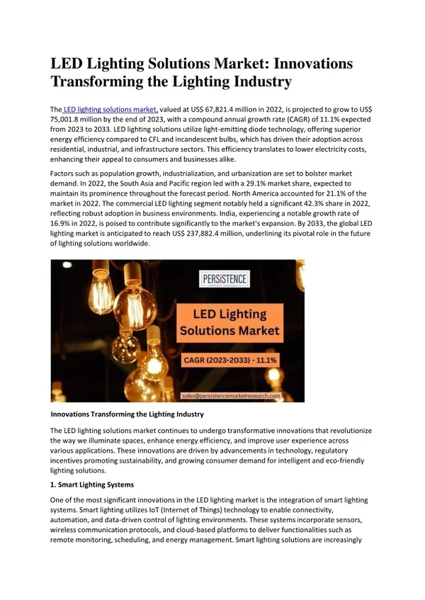 PPT - LED Lighting Solutions Market: Innovations Transforming the ...