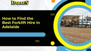 How to Find the Best Forklift Hire in Adelaide