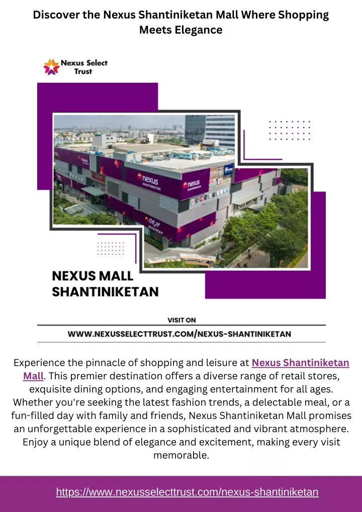 discover the nexus shantiniketan mall where