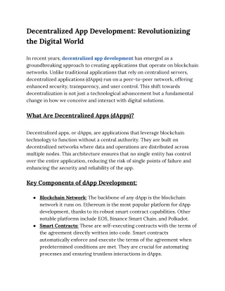 Decentralized App Development_ Revolutionizing the Digital World