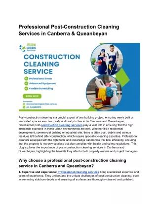 professional post construction cleaning services