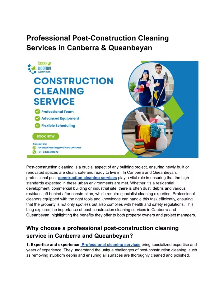 professional post construction cleaning services