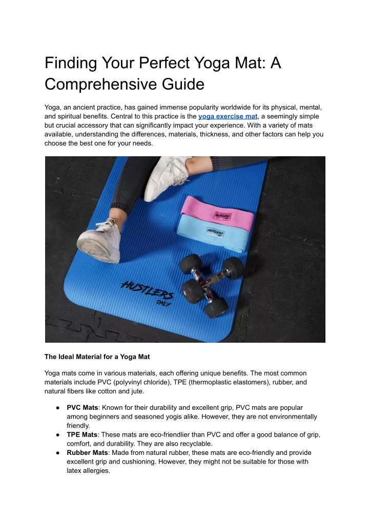 finding your perfect yoga mat a comprehensive