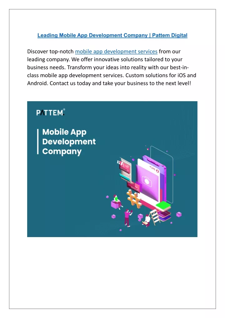 leading mobile app development company pattem