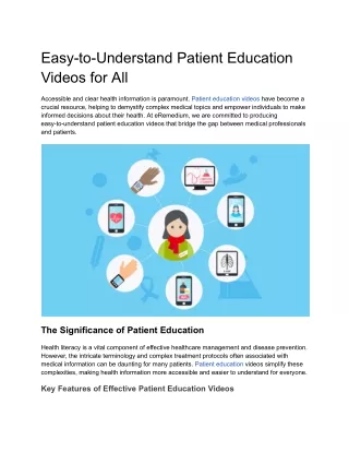 Easy-to-Understand Patient Education Videos for All