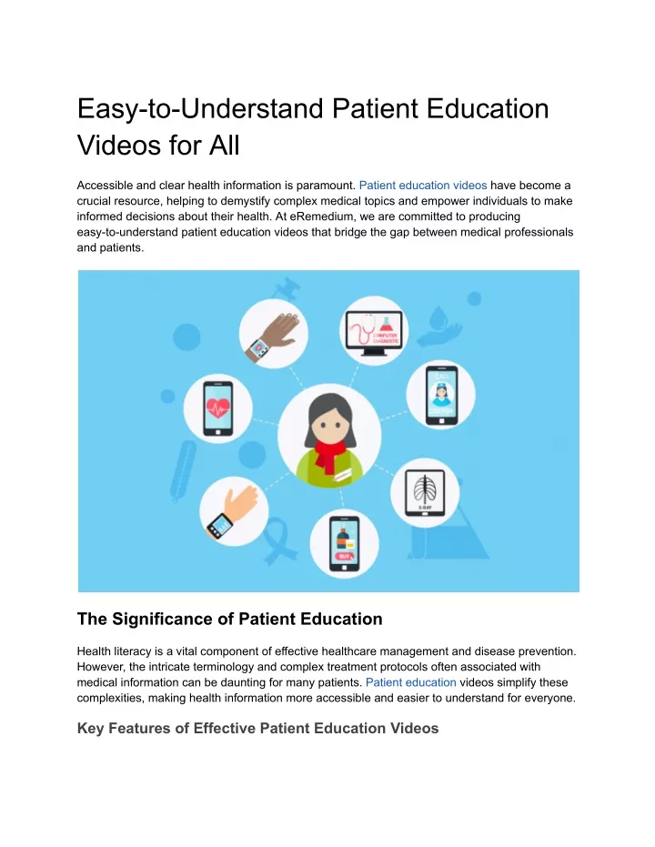 easy to understand patient education videos