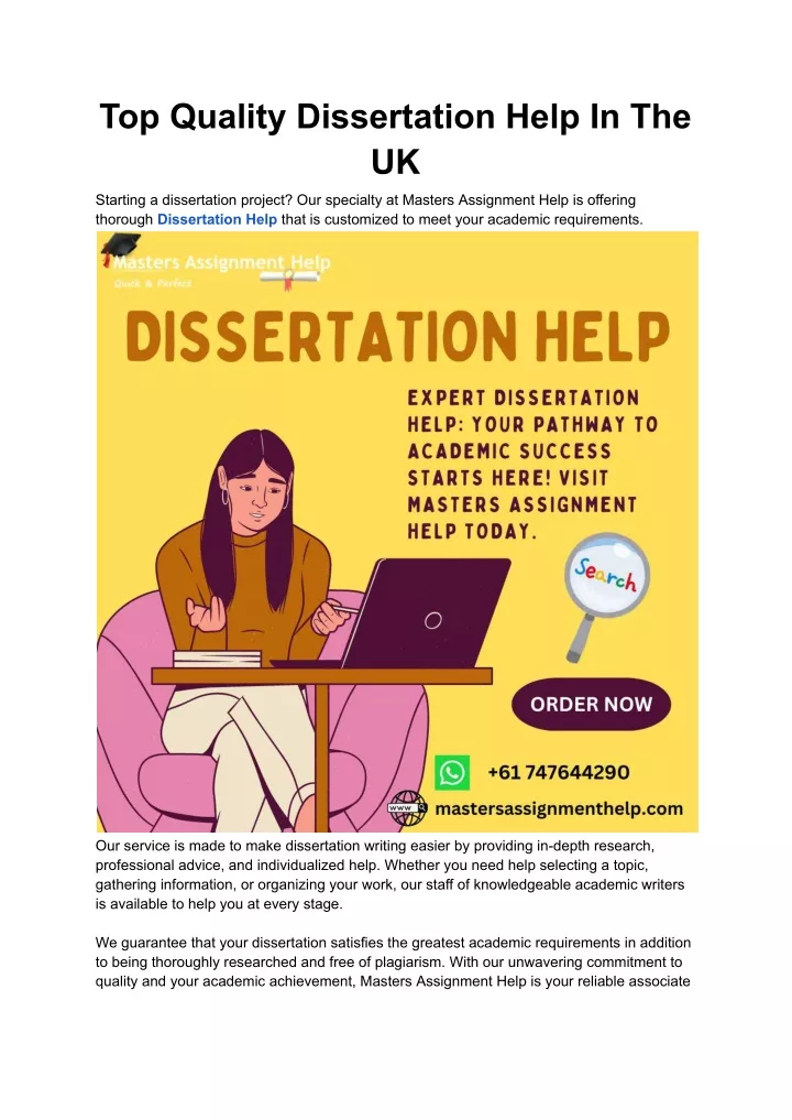 top quality dissertation help in the uk