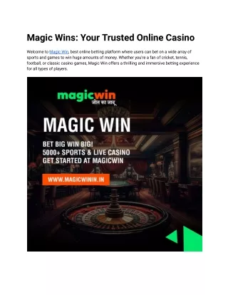 magic wins your trusted online casino