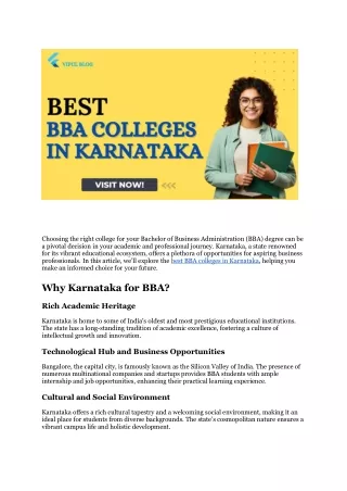 Best BBA College in Karnataka