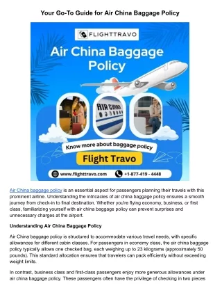 Your Go-To Guide for Air China Baggage Policy