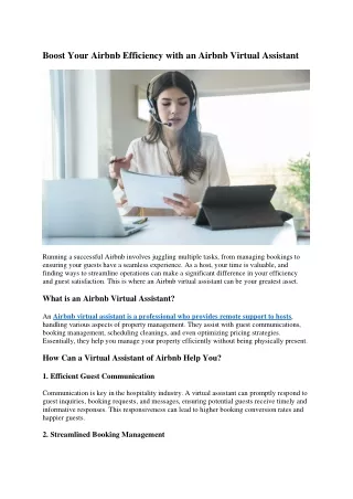 Boost Your Airbnb Efficiency with a Virtual Assistant