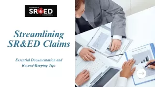 streamlining sr ed claims