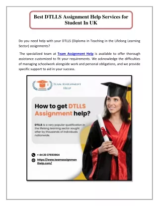 Best DTLLS Assignment Help Services for Student In UK