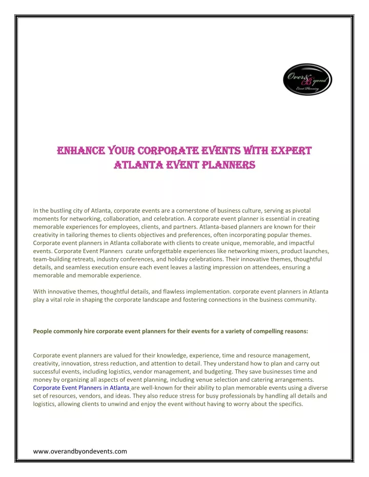 enhance your corporate events with expert enhance