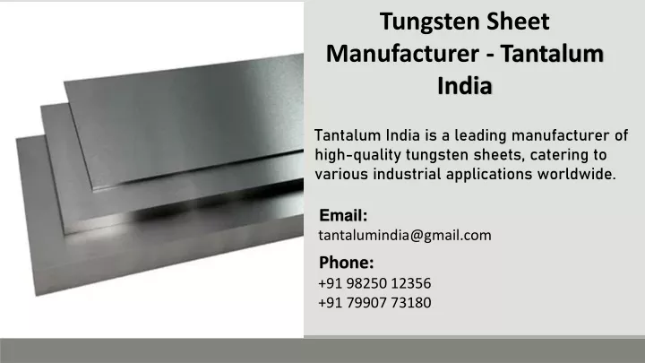 tungsten sheet manufacturer tantalum india