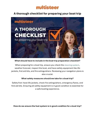a thorough checklist for preparing your boat trip