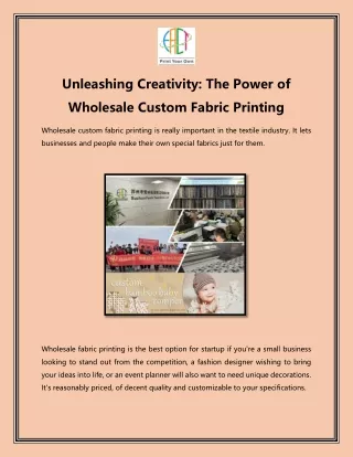 Unleashing Creativity: The Power of Wholesale Custom Fabric Printing