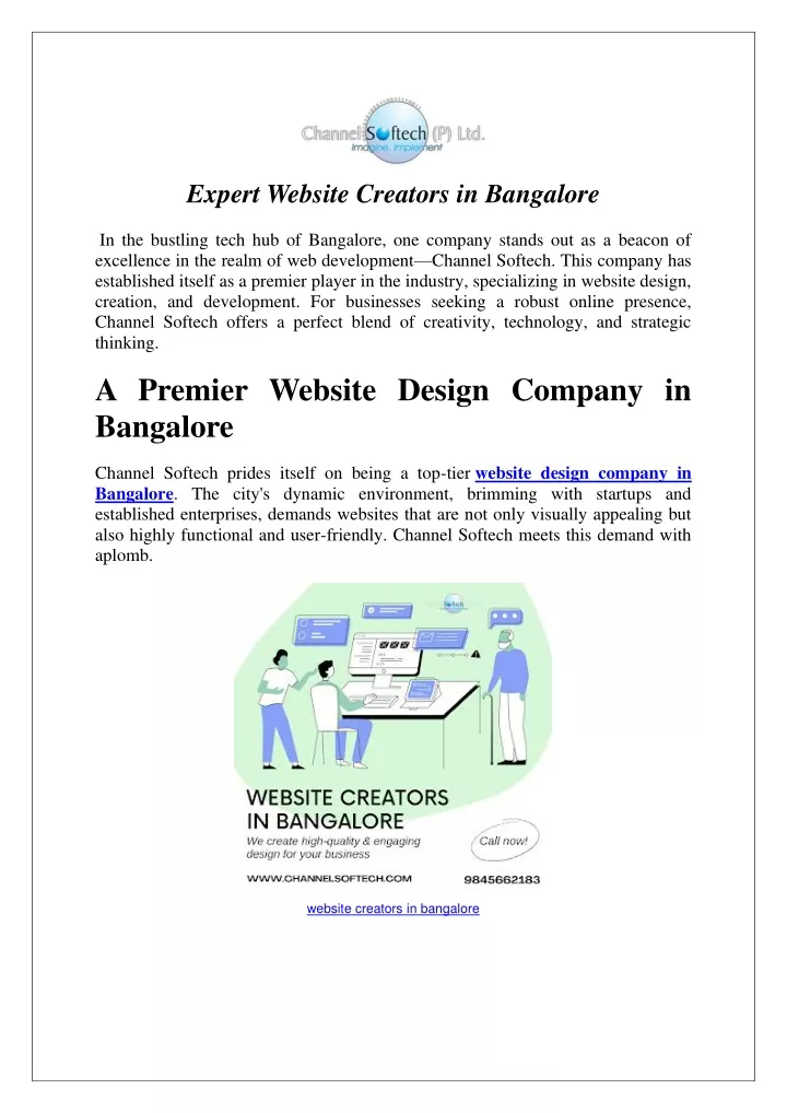 expert website creators in bangalore