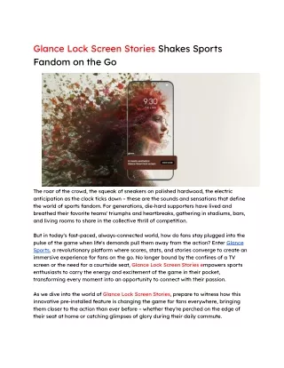 glance lock screen stories shakes sports fandom