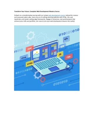transform your future complete web development