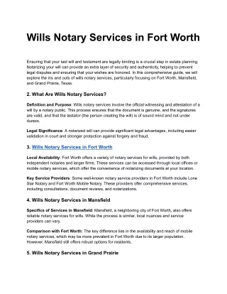 1 Wills Notary Services in Fort Worth