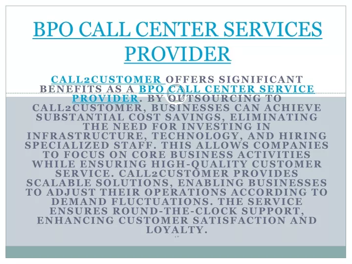 bpo call center services provider