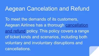 aegean cancelation and refund
