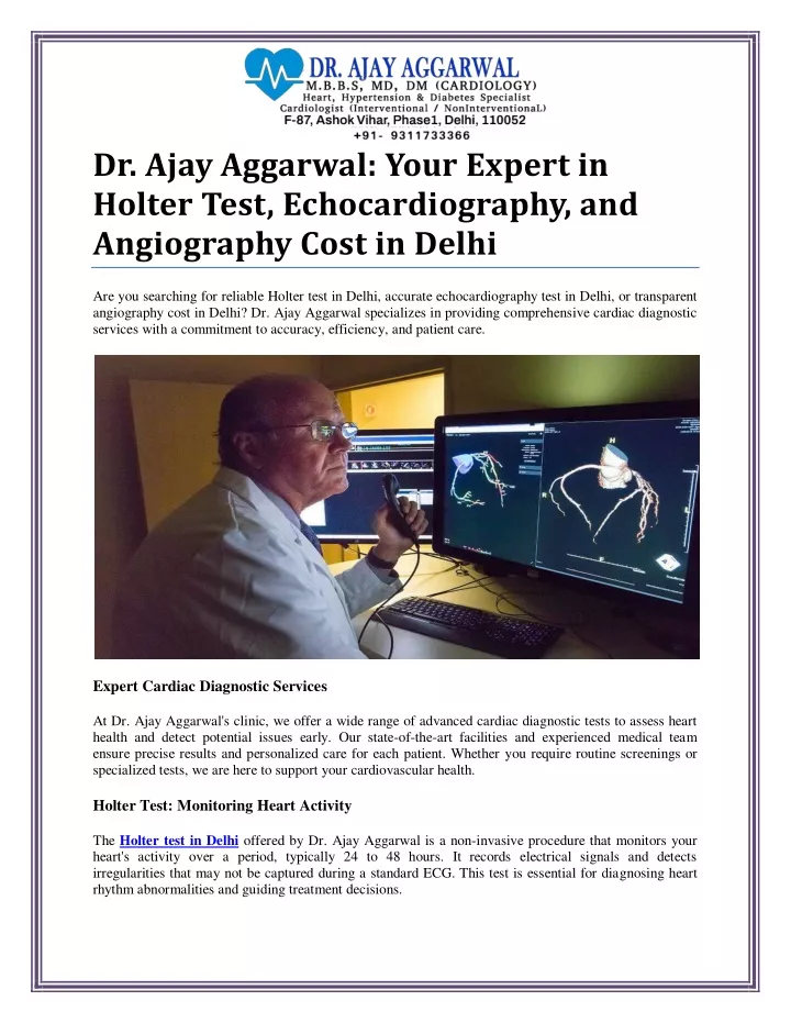 dr ajay aggarwal your expert in holter test