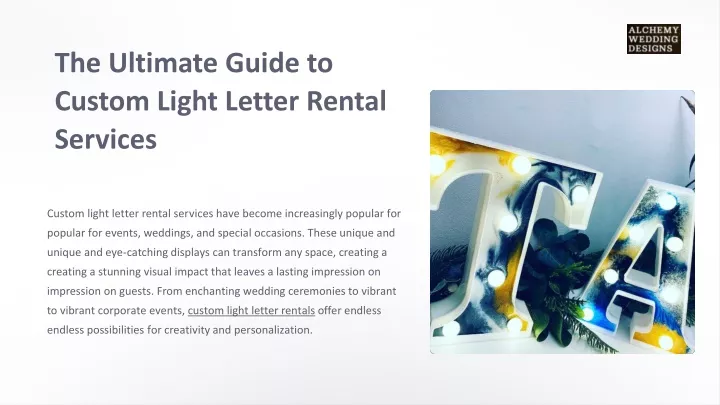 the ultimate guide to custom light letter rental