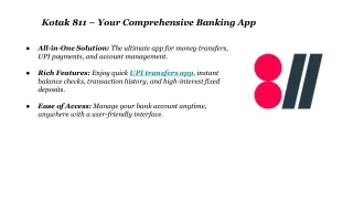 kotak 811 your comprehensive banking app
