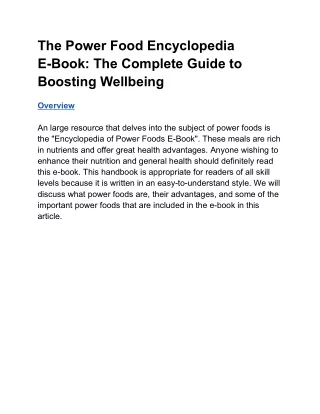 The Power Food Encyclopedia E-Book_ The Complete Guide to Boosting Wellbeing
