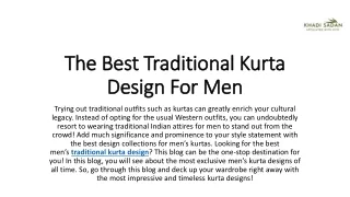 Traditional Kurta Design For Men