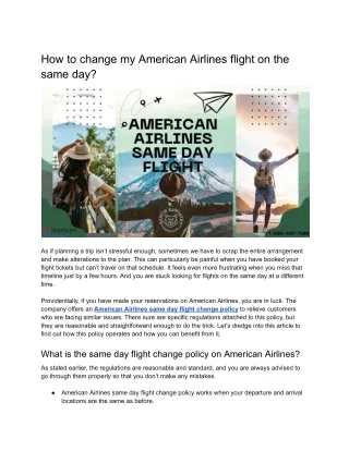how to change my american airlines flight