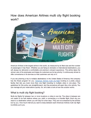 How does American Airlines multi city flight booking work