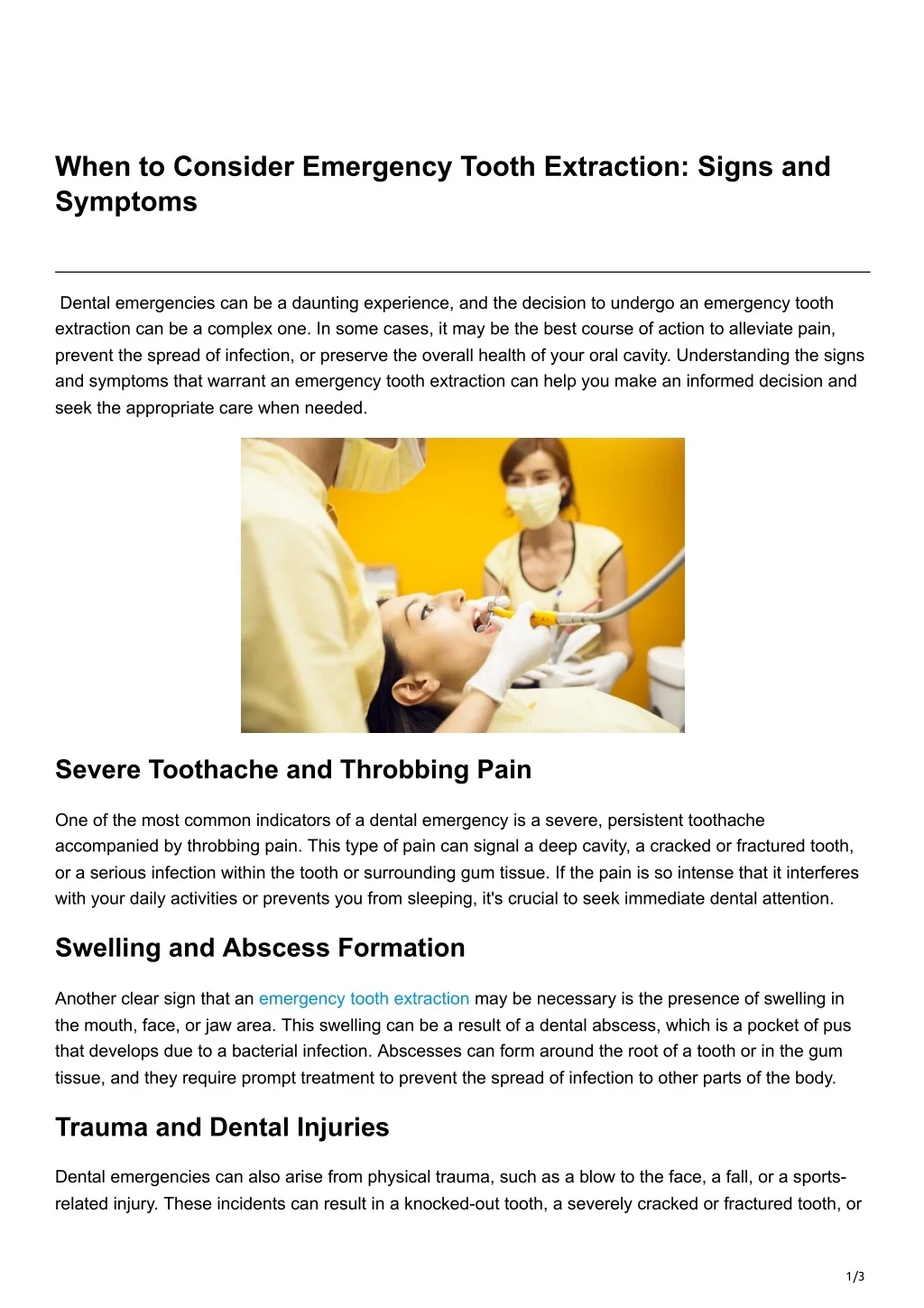 Tooth Extraction Sign PPT - When to Consider Emergency Tooth Extraction Signs and Symptoms ...