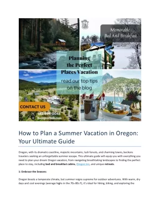 How to Plan a Summer Vacation in Oregon - Your Ultimate Guide