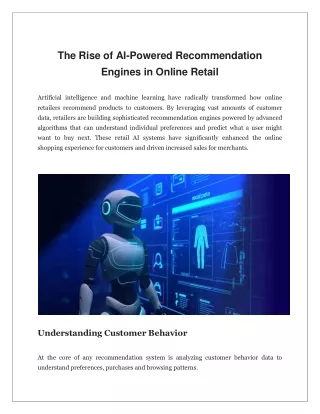 The Rise of AI-Powered Recommendation Engines in Online Retail