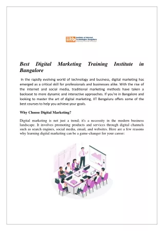 Best Digital Marketing Training Institute in Bangalore