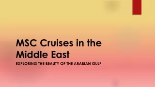 MSC Cruises in the Middle East