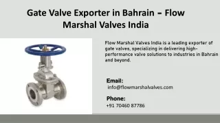 gate valve exporter in bahrain flow marshal