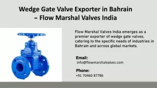 wedge gate valve exporter in bahrain flow marshal