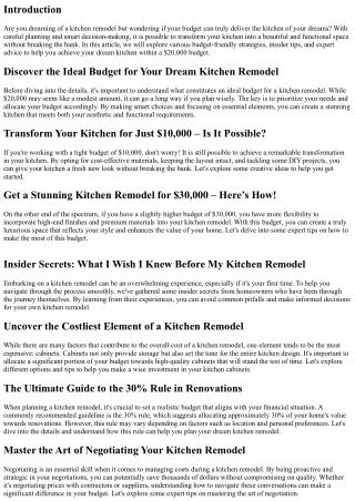 Can $20,000 Give You the Kitchen of Your Dreams?